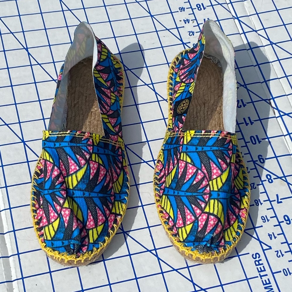 Art Of Soule Slip On Espadrilles Shoes 40 Made In France Blue/Pink/Yellow